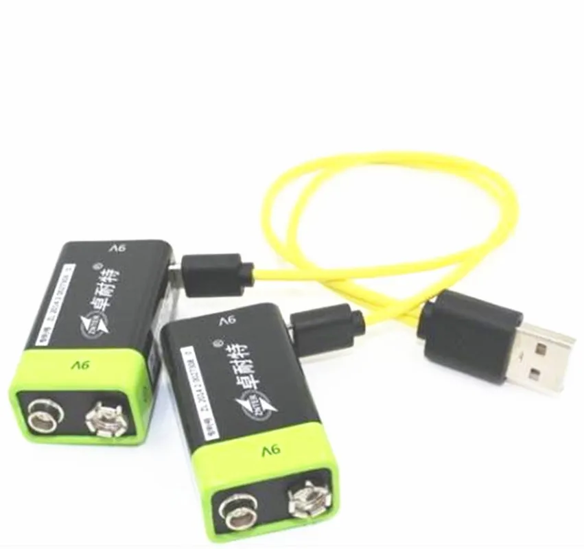Литий ионный аккумулятор ZNTER 9 в 400 мАч 2 шт. + Кабель micro usb для зарядки|rechargeable