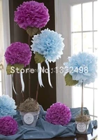 600 pcs 4 10cm tissue pom poms craft paper flower event party supplies favor shower birthday wedding decoration free shipping