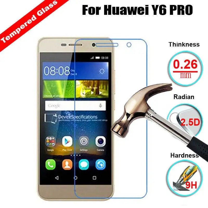 2 шт. закаленное стекло для Huawei Y6 2017 MYA-L11 MYA-L41 защита экрана Pro pelicula de vidro | Мобильные