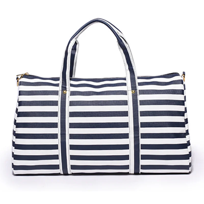 Fashion Carry On Luggage Travel Bags Women Large Capacity PVC Waterproof Duffel Bag Striped Weekend Holdall Travelling Handbag | Багаж и