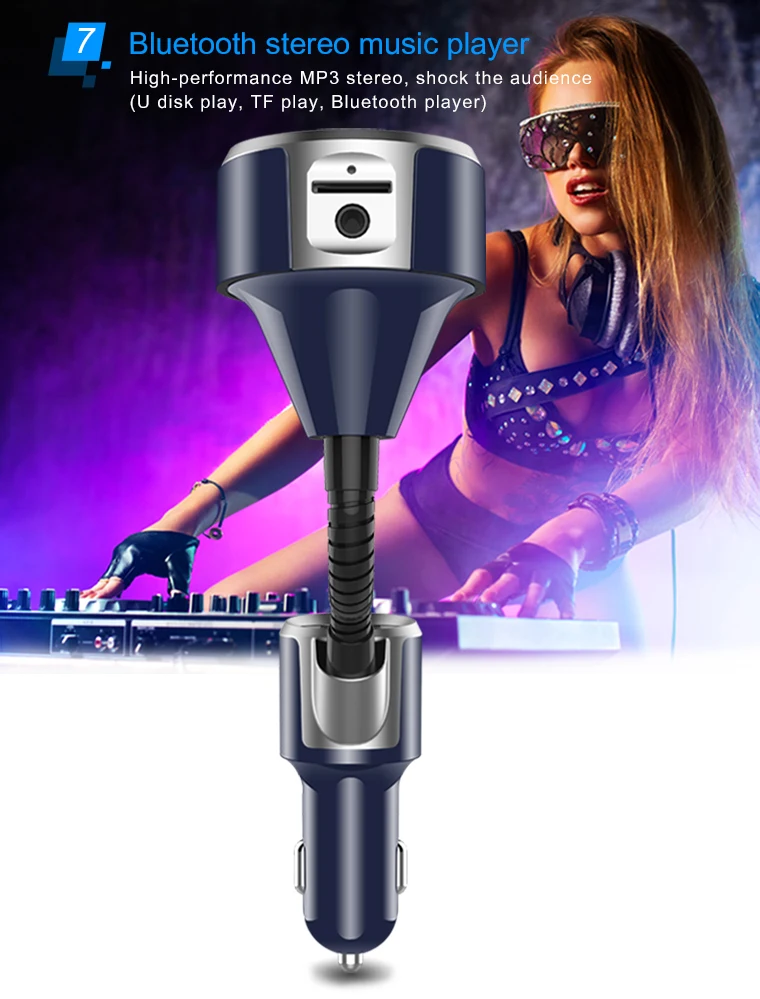 BC18 автомобильный fm-передатчик громкой связи Bluetooth MP3 плеер fm-передатчик модулятор Dual USB Автомобильное Поддержка TF-карты/U диск комплект автомобильного зарядного устройства