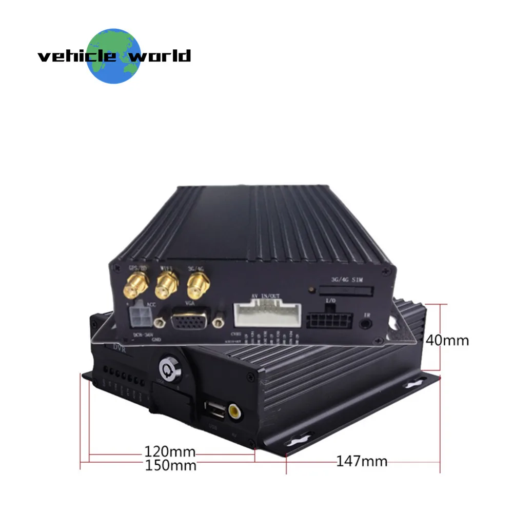 1080P AHD 2.0MP 4 канала GPS 3G WiFi Двойная sd карта Мобильный DVR для прицепа грузовика такси