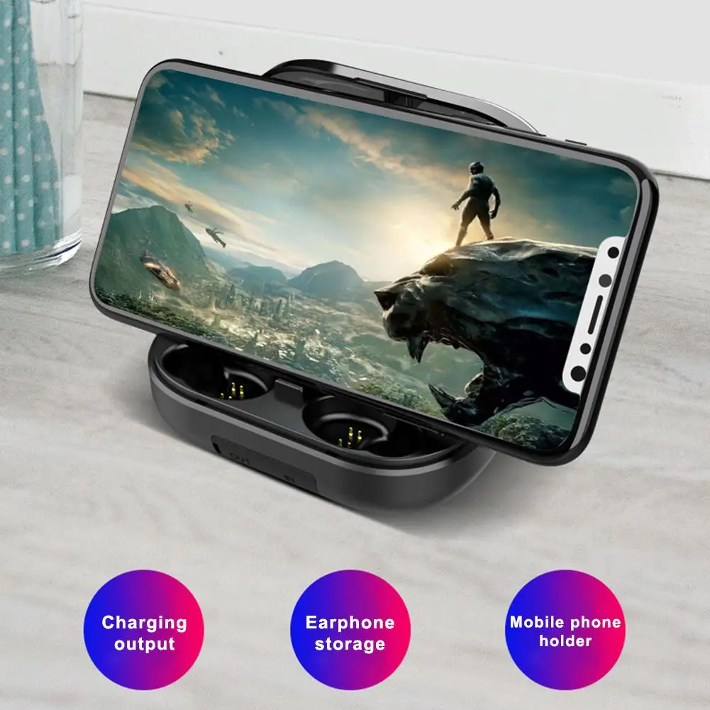 Bluetooth наушники 5 0 TWS Беспроводная мини гарнитура спортивные дисплей питания с