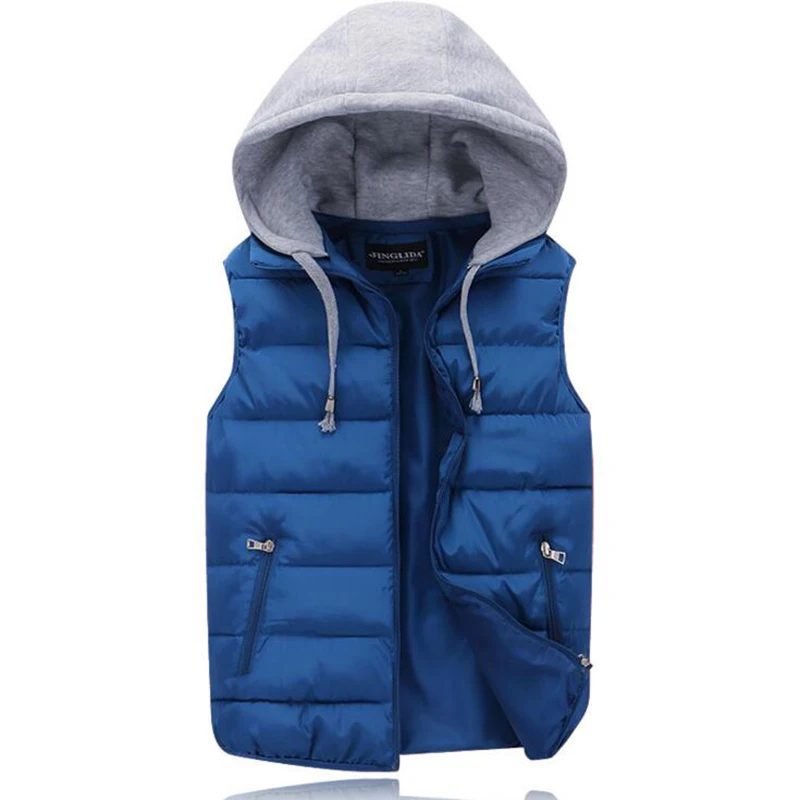 Жилет мужской с капюшоном на молнии х/б|hooded vest men|sleeveless jacketfashion men |
