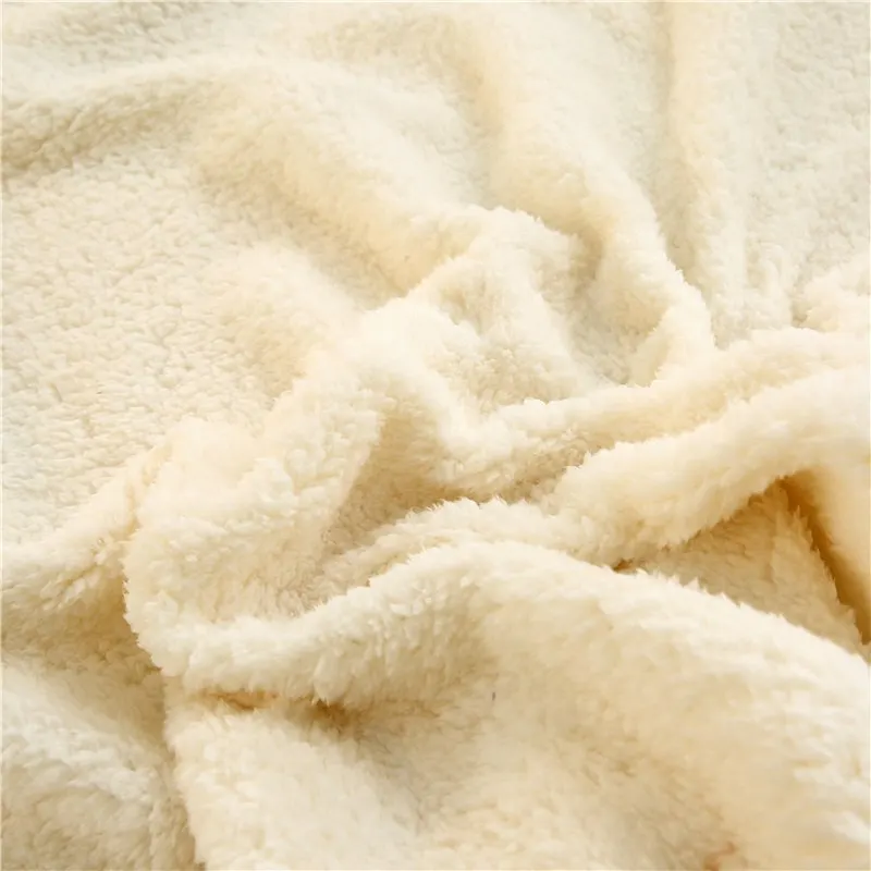 Thick Lamb Fleece Bed Fitted Sheet Flannel for winter Single product soft warm Twin Queen Full King size | Дом и сад