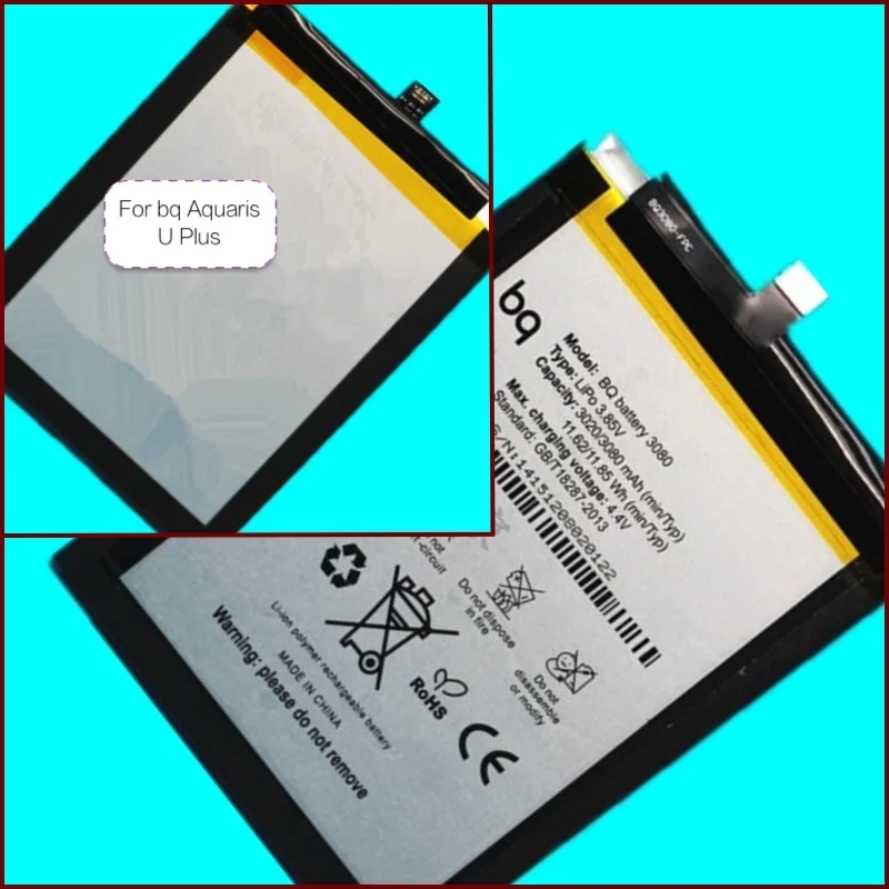 Аккумулятор подходит для bq Aquaris U Plus с аккумулятором модель аккумулятор 3080mAh |