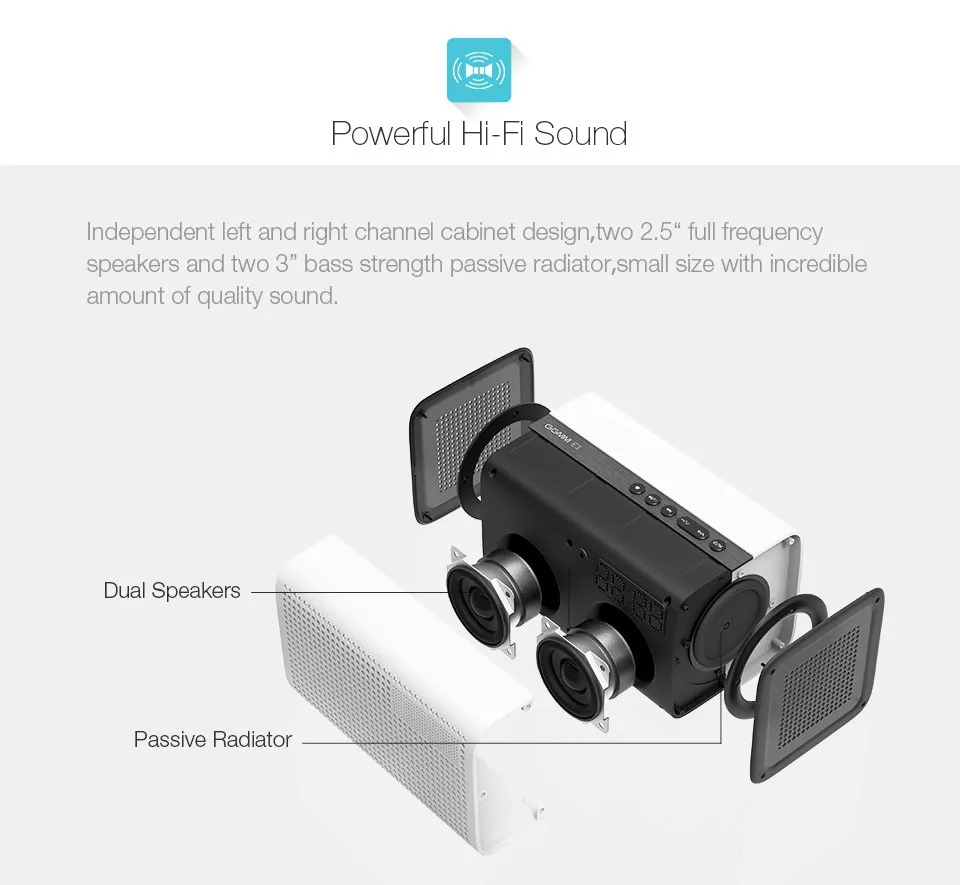 GGMM E3 WiFi Speaker Bluetooth Speakers Portable Audio Wireless Speaker Support AirPlay DLNA for iOS Android Windows With Clock