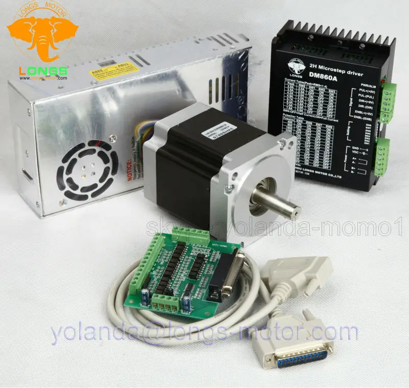 Шаговый двигатель Nema 34 878 унций. В 34HST9805 37B2 драйвер DM860A пиковая 7 8a фрезерный станок