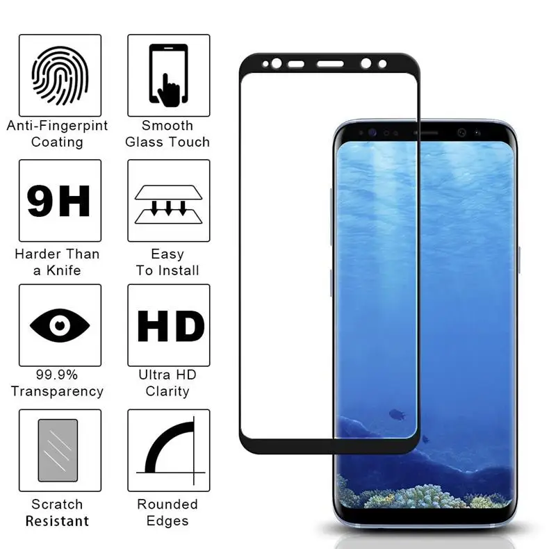 3D закаленное стекло для Samsung Galaxy A8 Plus 2018 полноэкранное покрытие Взрывозащищенная