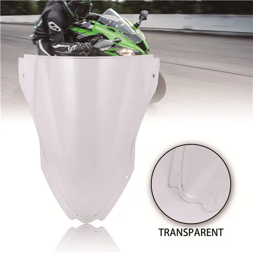 Transparent МОТОЦИКЛ ABS ветровое стекло двойной пузырь лобовое стекло Обтекатели для Kawasaki ZX10R ZX 10R ZX-10R - Цвет: Transparent