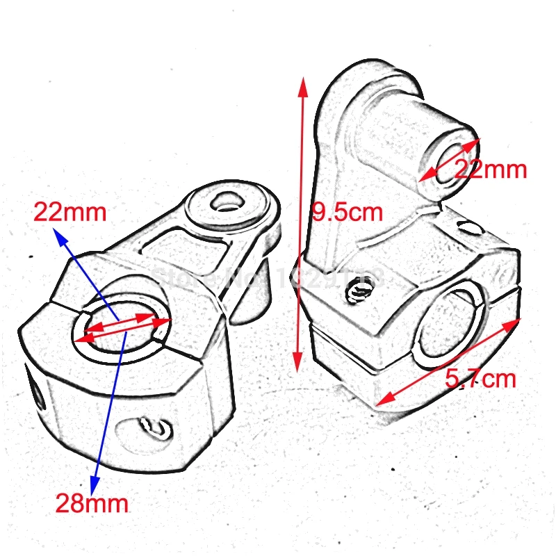 Крепление на руль с ЧПУ зажим для подступенков адаптер 7/8 &quot 22 мм 1-1/8&quot 28