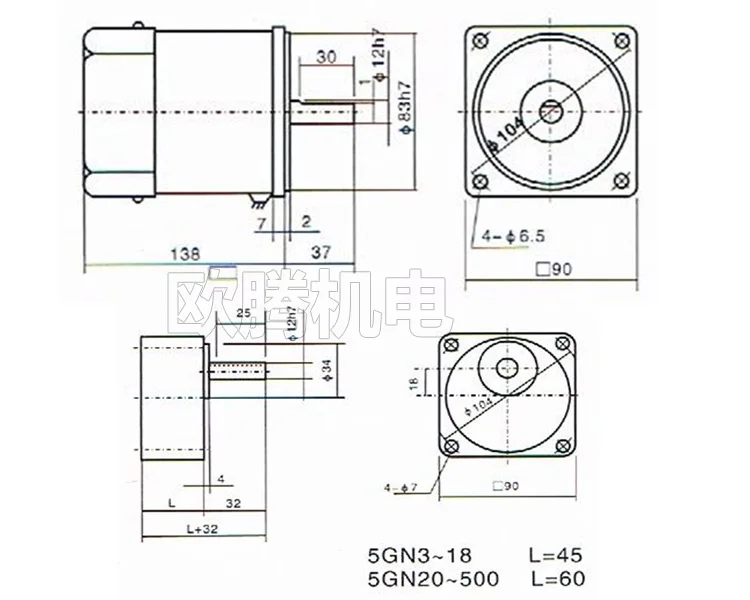 AC 120 W 220 V Мотор скорости шестерни/Мотор шестерни 5ik120rgn-cf 12,5 k 30 k 180 k 500 k