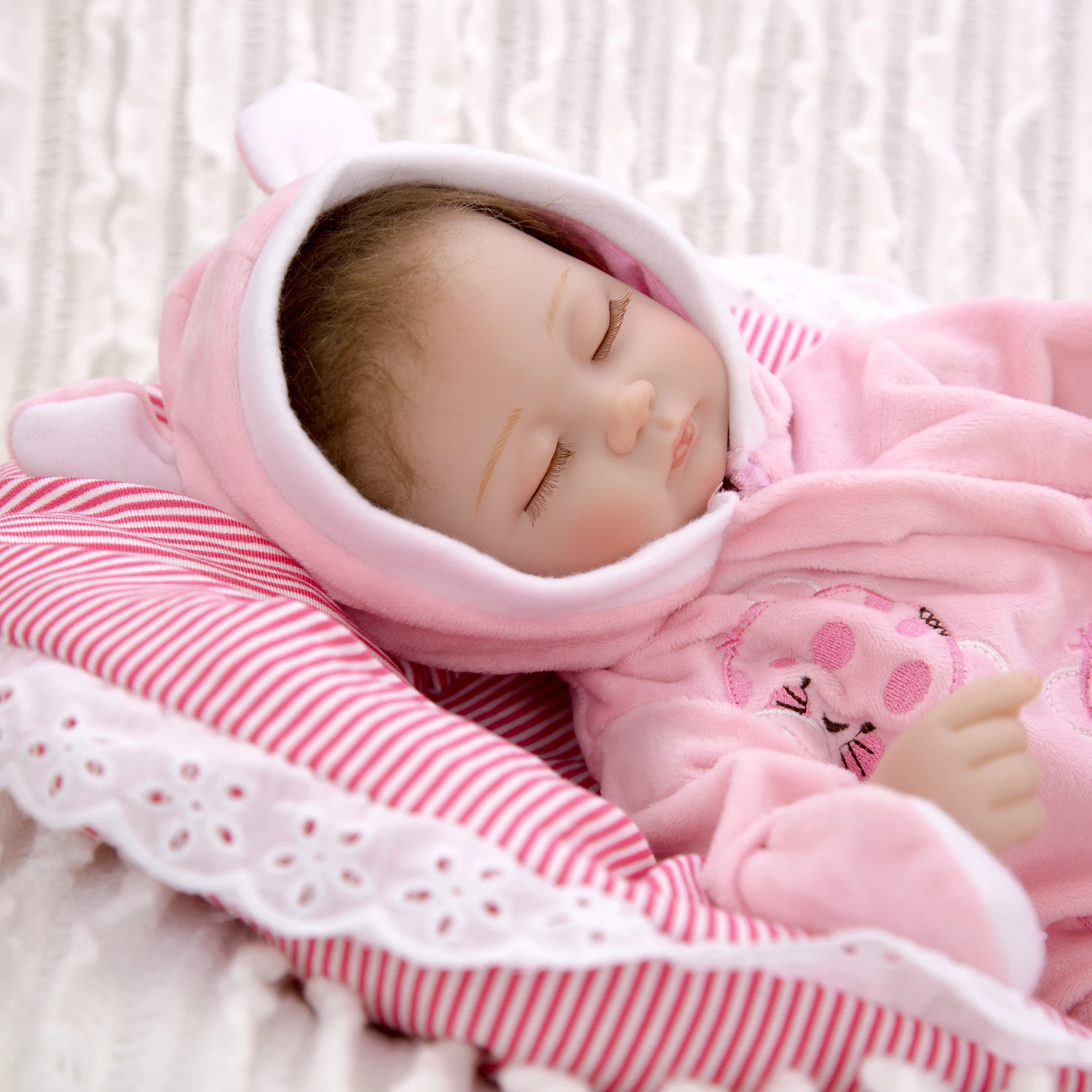 Стиль 17 дюймов Reborn Младенцы куклы реалистичные спящие Новорожденный ребенок реалистичный ручной работы закрытые глаза Принцесса Девочка Кукла Детская