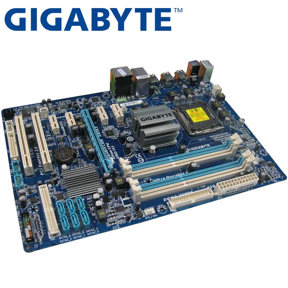 GIGABYTE GA EP43T S3L настольная материнская плата P43 Socket LGA 775 для Core 2 Pentium D DDR3 16G ATX
