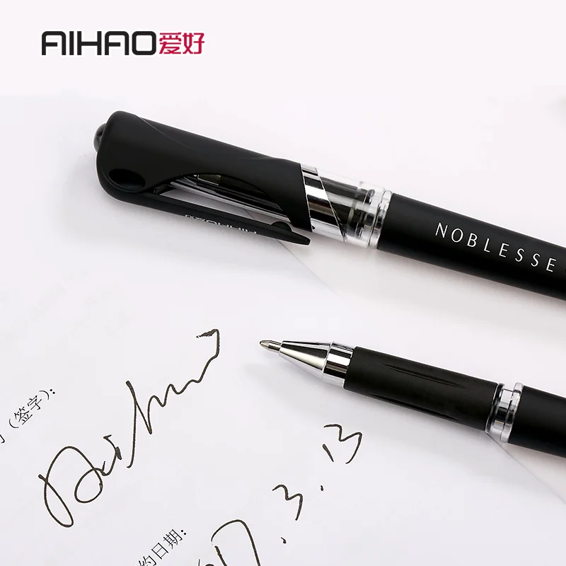 AIHAO Новое поступление Пластик ручка 1,0 мм точечный колпак гелевая ручка 12 шт./кор. знак ручка офисные и школьные принадлежности