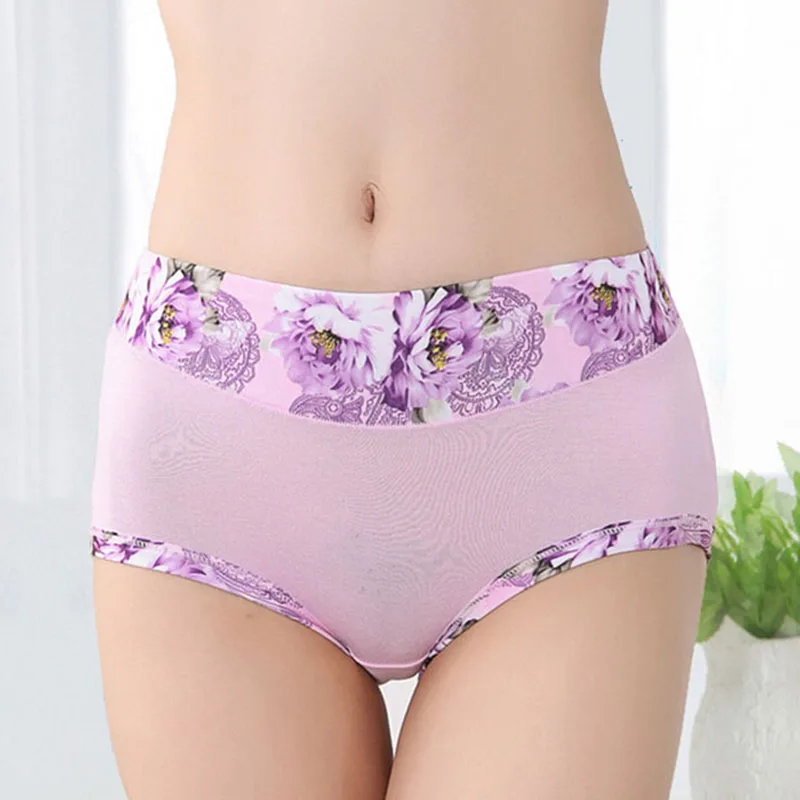 Трусы женские с завышенной талией пикантное нижнее белье из бамбукового волокна