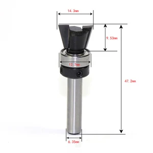Фреза с подшипником для деревообработки, твердосплавная насадка типа ласточкин хвост 10 градусов 14 дюйма для домашних аксессуаров