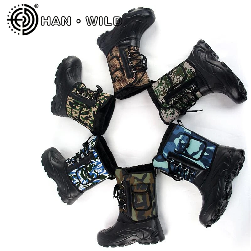 Мужские зимние ботинки для снега Рабочая обувь на платформе до середины икры