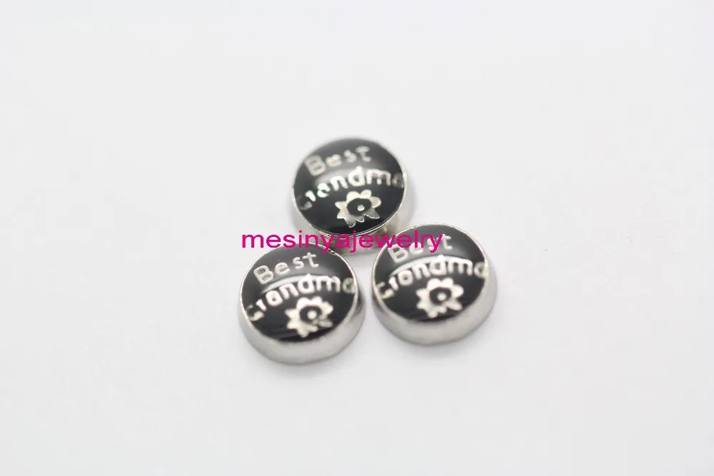 10 шт. черная лучшая бабушка плавающие амулеты для стеклянных медальонов мин. 15