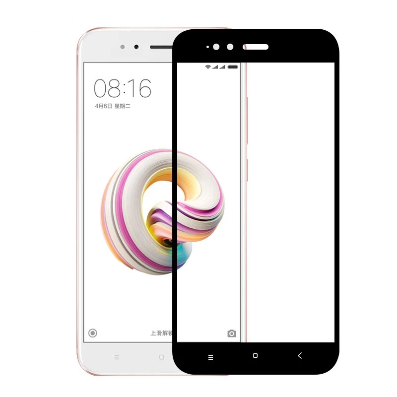 Для Xiaomi mi A1 закаленное Стекло крышка для телефона, которая полностью закрывает переднюю часть Экран протектор тонкий защитный чехол из углеволокна пленка черный бело-золотые для Xiaomi mi 5X mi 5X5,5"