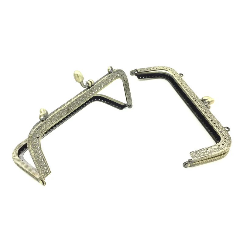 

5Pcs Bronze Tone Clutch Metal Rectangle Frame Kiss Clasps Fermoir Buckles Lock Handbag Handle 15.5x9cm