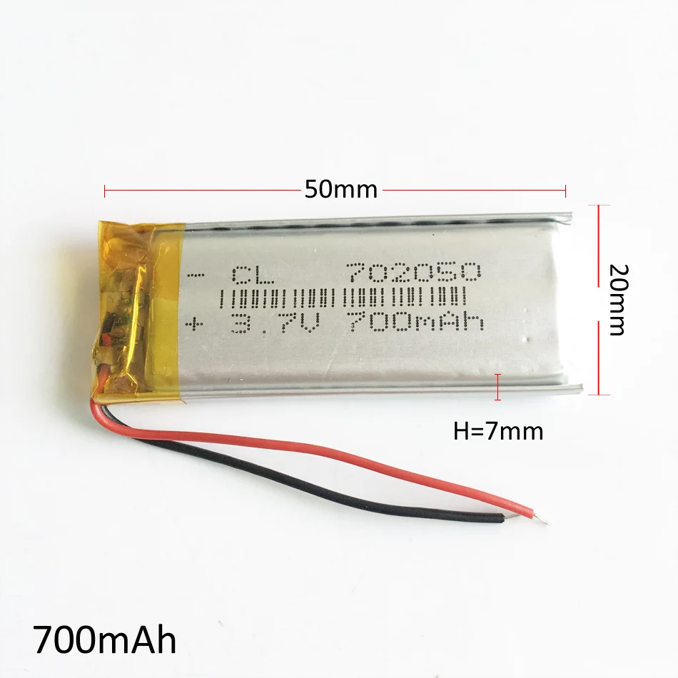 3 7 В 700 мАч перезаряжаемая lipo батарея Лев полимерный литиевый 702050 для MP3 MP4 GPS DVD