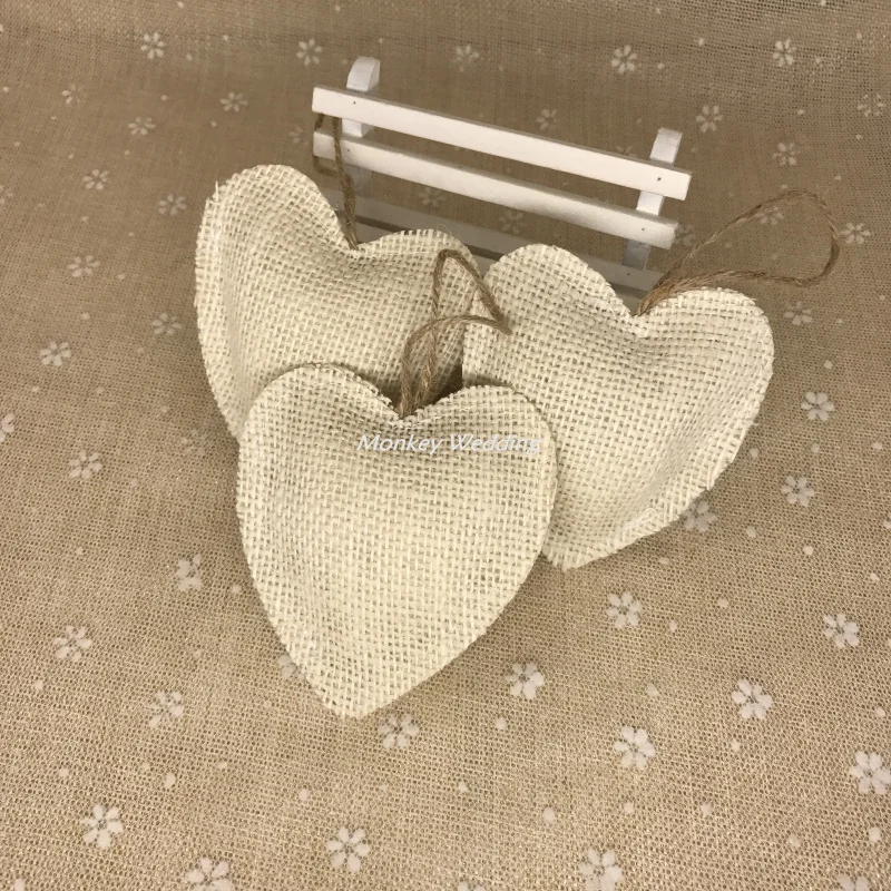 10 шт. украшение в виде сердца любовь праздничные принадлежности джутовое сердце