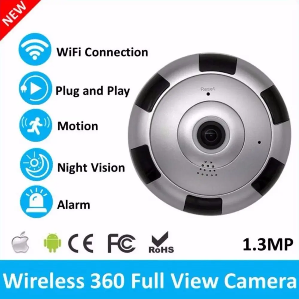Панорамная камера видеонаблюдения 960P Wi Fi 360 градусов ночное видение рыбий глаз|ip