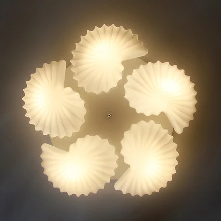 Стеклянный абажур в форме раковины средиземноморском море Светодиодная