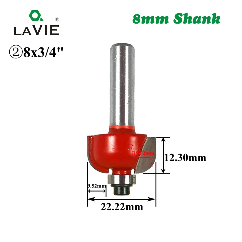 8x22.2mm LA VIE 1 шт. 8 мм хвостовик высокое качество бит бухты с роутер подшипника бит резак деревообрабатывающий фрезерный станок древесины инструмент MC02023 - Длина режущей кромки: 8x22.2mm