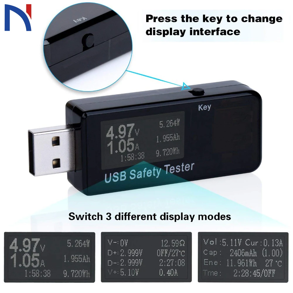 USB цифровой измеритель мощности тестер мультиметр напряжения тока DC 5.1A 30 в Ампер