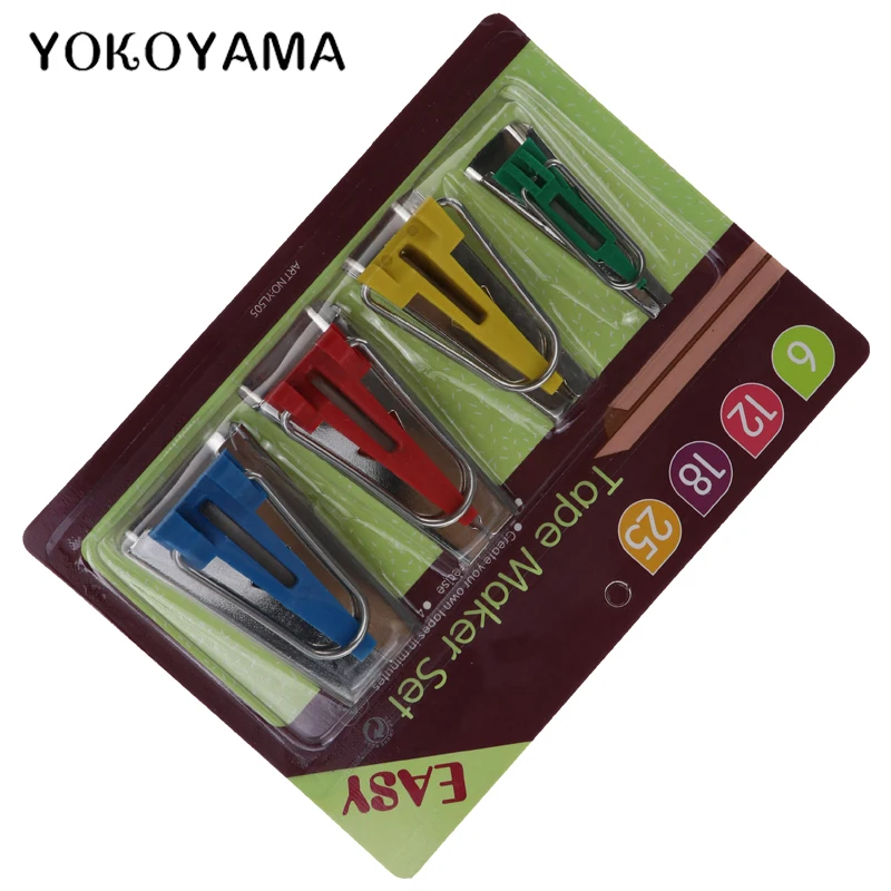 YOKOYAMA 4 шт. 6 мм 12 18 25 ткань Клевер уклонистая лента мейкер инструмент для привязки