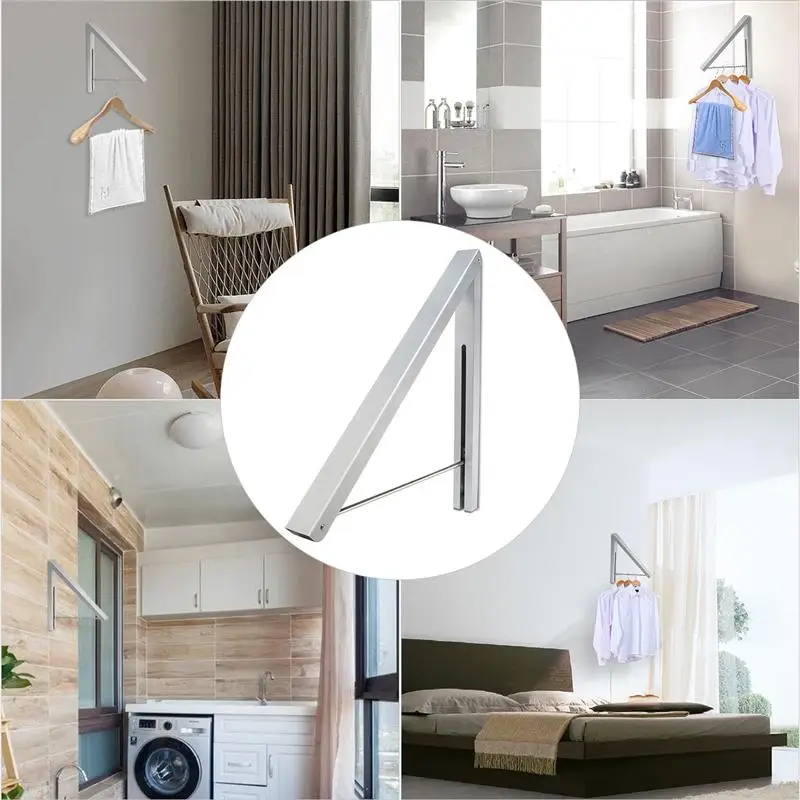 Алюминиевая настенная Регулируемая Вешалка для одежды кронштейн прачечной