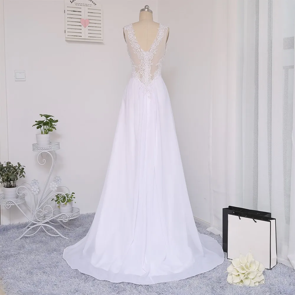 Vestido De Noiva Пляжные Свадебные платья трапециевидной формы Сексуальное нижнее