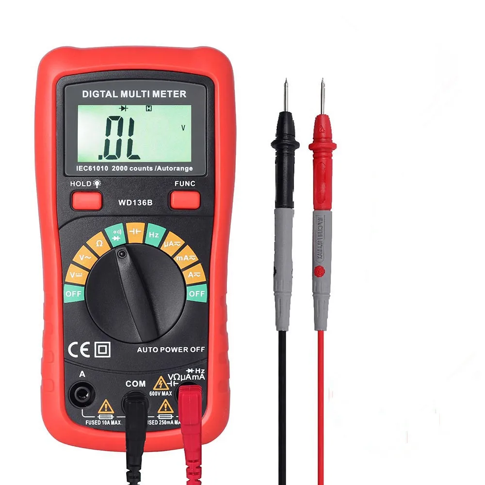 

Hot Sale Original High Sensitivity Multimeter DMM AC DC V A R C F + 2000uF Digital Capacitance Frequency Auto Range MultiMeter