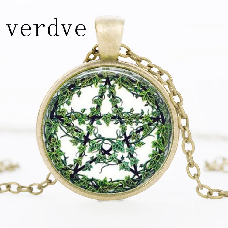 Женский индивидуальный кулон с зеленым тростниковым стеклом ожерелье