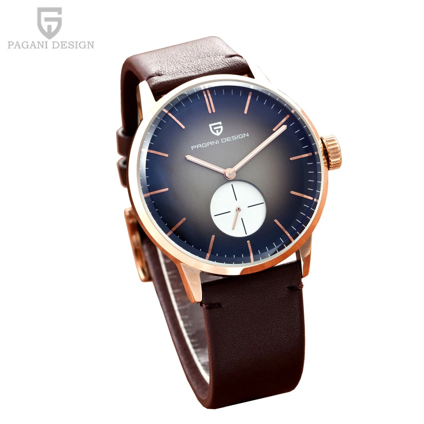 PAGANI Дизайн Роскошные Брендовые повседневные мужские кварцевые часы reloj hombre Бизнес наручные часы кожаный ремешок водонепроницаемый Relogio Masculino - Цвет: Кофе