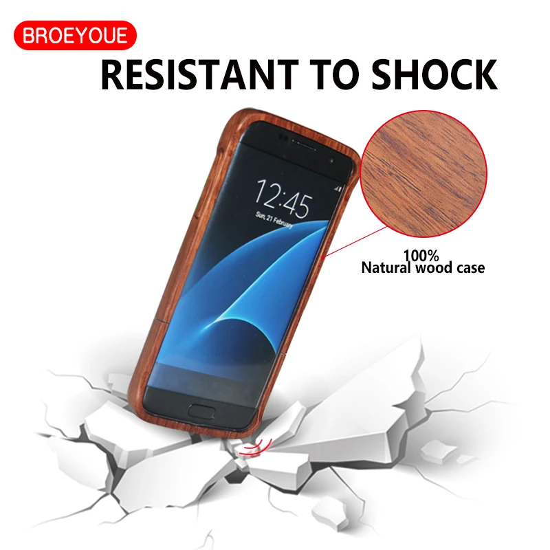 BROEYOUE чехол для Samsung Galaxy S8 S9 S5 S7 S6 Edge Plus Note 8 5 4 3 деревянный iPhone 7 6 6S X с резьбой |