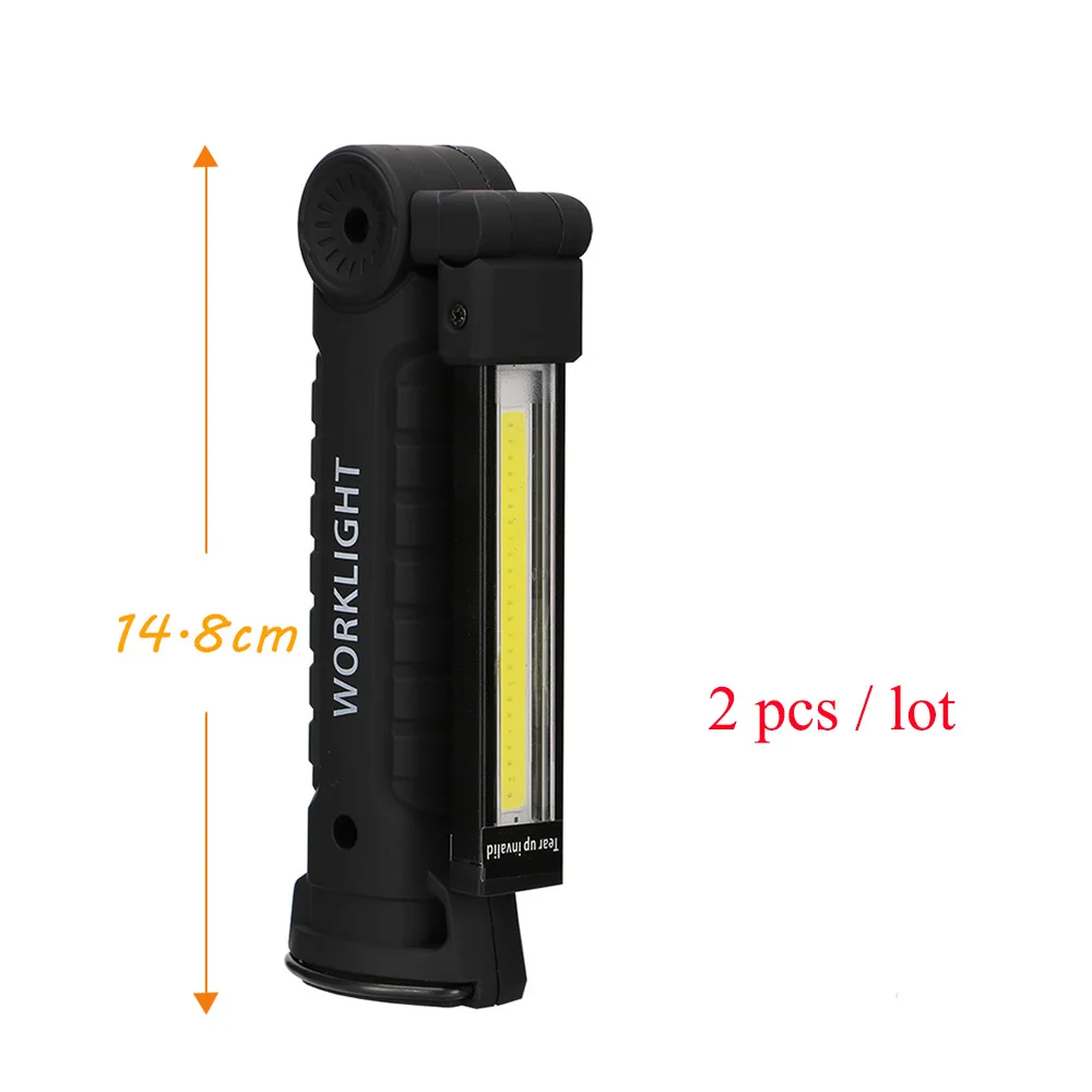 2pcs big size Гибкий COB светодиодный вспышка светильник 5-режим Палатка лампа USB Перезаряжаемые фонарь Магнитный SOS рабочий светильник - Мощность в ваттах: 2pcs big size