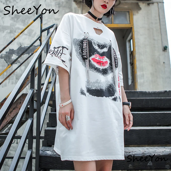 Sheeyon хлопок футболка с принтом женские Круглый воротник коротким рукавом женская