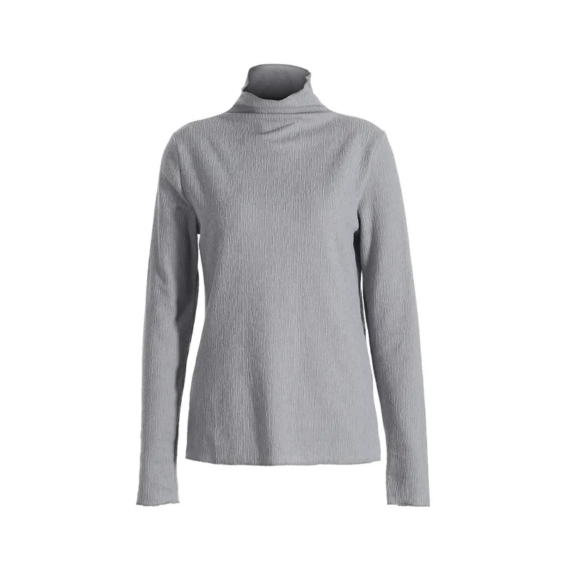 

Womens Turtleneck Knitwear Long Sleeve Pullover Jumper Autumn Sweaters Solid Black White Gray Wine Red