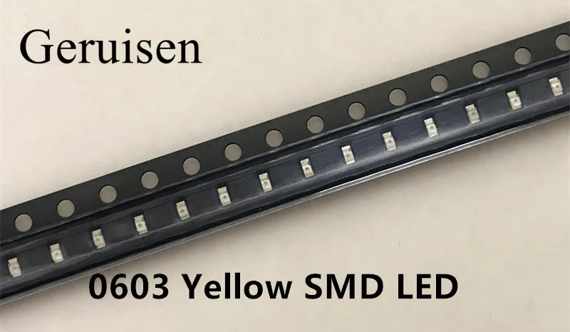 50 шт. 0603 Желтый SMD led супер яркий 120mcd 2 0 ~ 4 V 580-590nm диоды 1 6*0 8*0 6 мм свет лампы | Лампы и