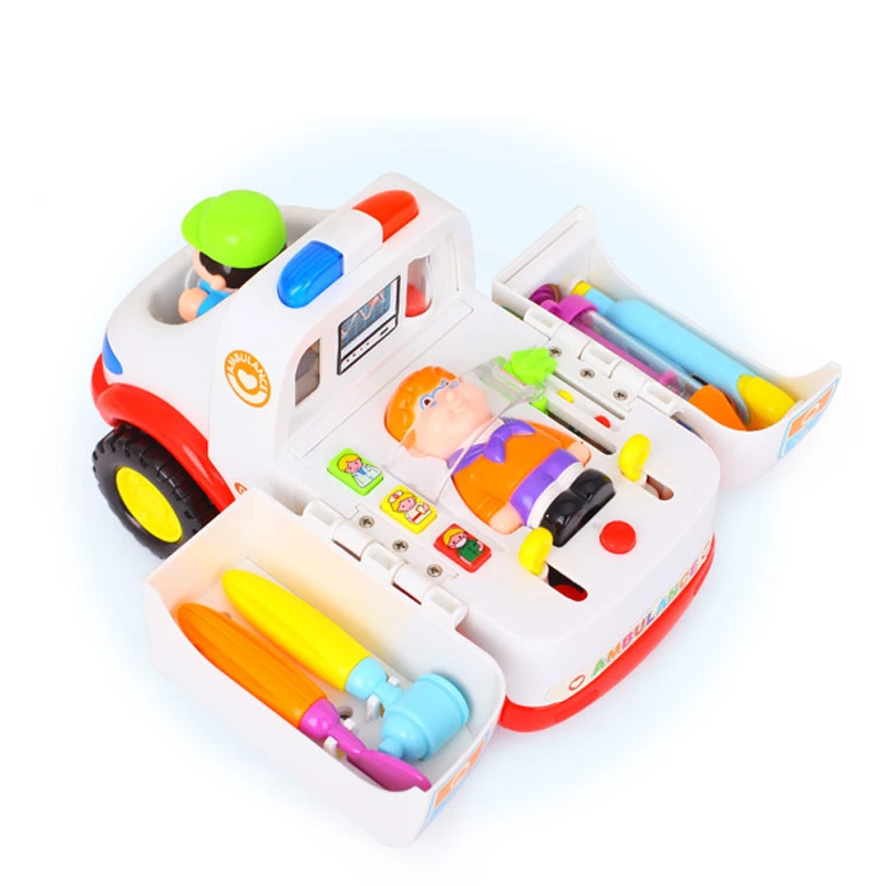 1:22 Pretend Doctor Ambulance Toy Car With Sound light Patient Medical Kit Inside with Lights Child education | Игрушки и хобби