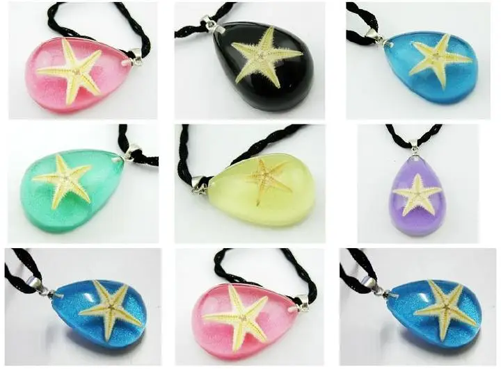 

12 pcs various colorful drop starfish style vintage pendant