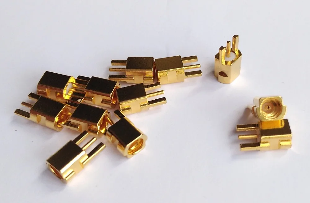 100 шт. 3pin Гнездо MMCX розетки прямой коаксиальный PCB Крепление пайки