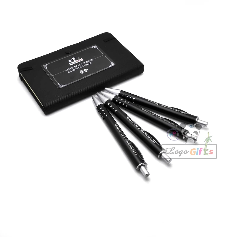 

New design ball pen with points in front printing with wedding date and names for luxury wedding invitations favors