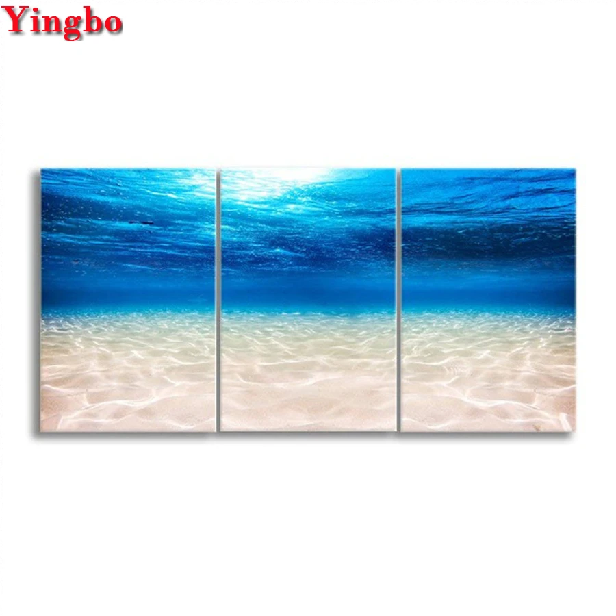 

3pcs 5D DIY Diamond Painting Seascape pictures Full Square drill Diamond Embroidery Blue Ocean Bottom View mosaic Decoration