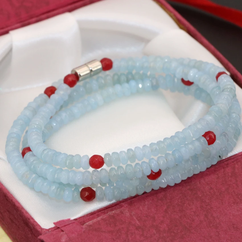 Горячая Распродажа оригинальный дизайн длинная цепочка 4 ряда синий нефрит