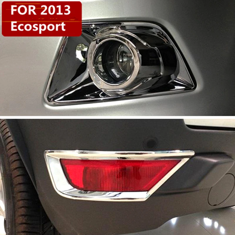 

Car-styling FOR FORD Ecosport 2013 ABS chrome front rear fog lamp cover FREE SHIPPING fog light trim plastic plating car sticker