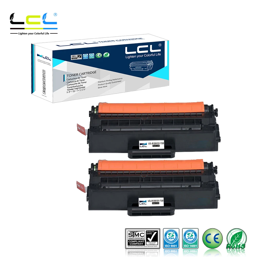 

LCL B1260 B1260DN B1260DNF B1265DNF B1265DFW 331-7328 RWXNT (2-Pack Black) Тонер-картридж совместимый для Dell B1260 B1260dn